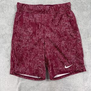 Nike Shorts Dri-Fit Court Flex Victory 9" Mens Small Marroon Tennis Pull On